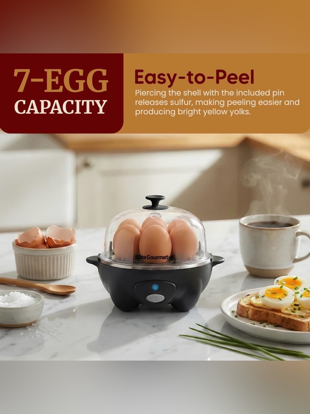 Elite Gourmet Easy Egg Cooker & Food Steamer - New in Box - Picture 5 of 7